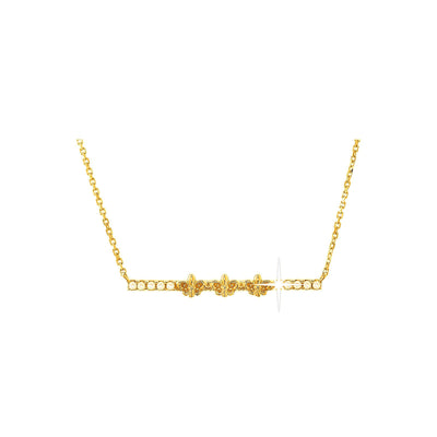 25mm Collar Oro 14k Barra con Diamantes Naturales