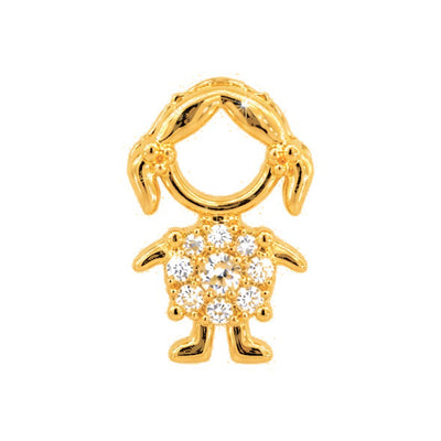 Dije Niña Oro 14k con Diamantes Naturales