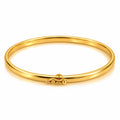 Brazalete Oro 10k Rígido Liso Broche Ondulado