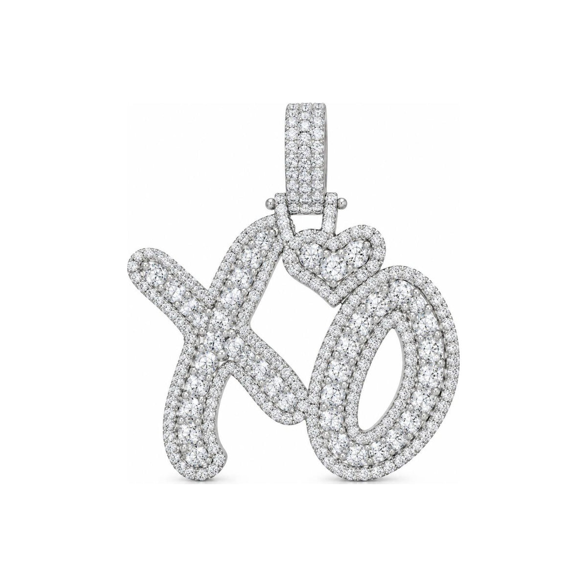 Dije XO con Corazón Moissanite S925