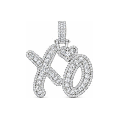 Dije XO con Corazón Moissanite S925