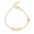 Brazalete Infantil Oro 14k con Placa y Corazón