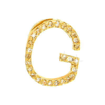 9.8x12.2mm Dije Oro 14k Inicial Pavé con Diamantes Naturales