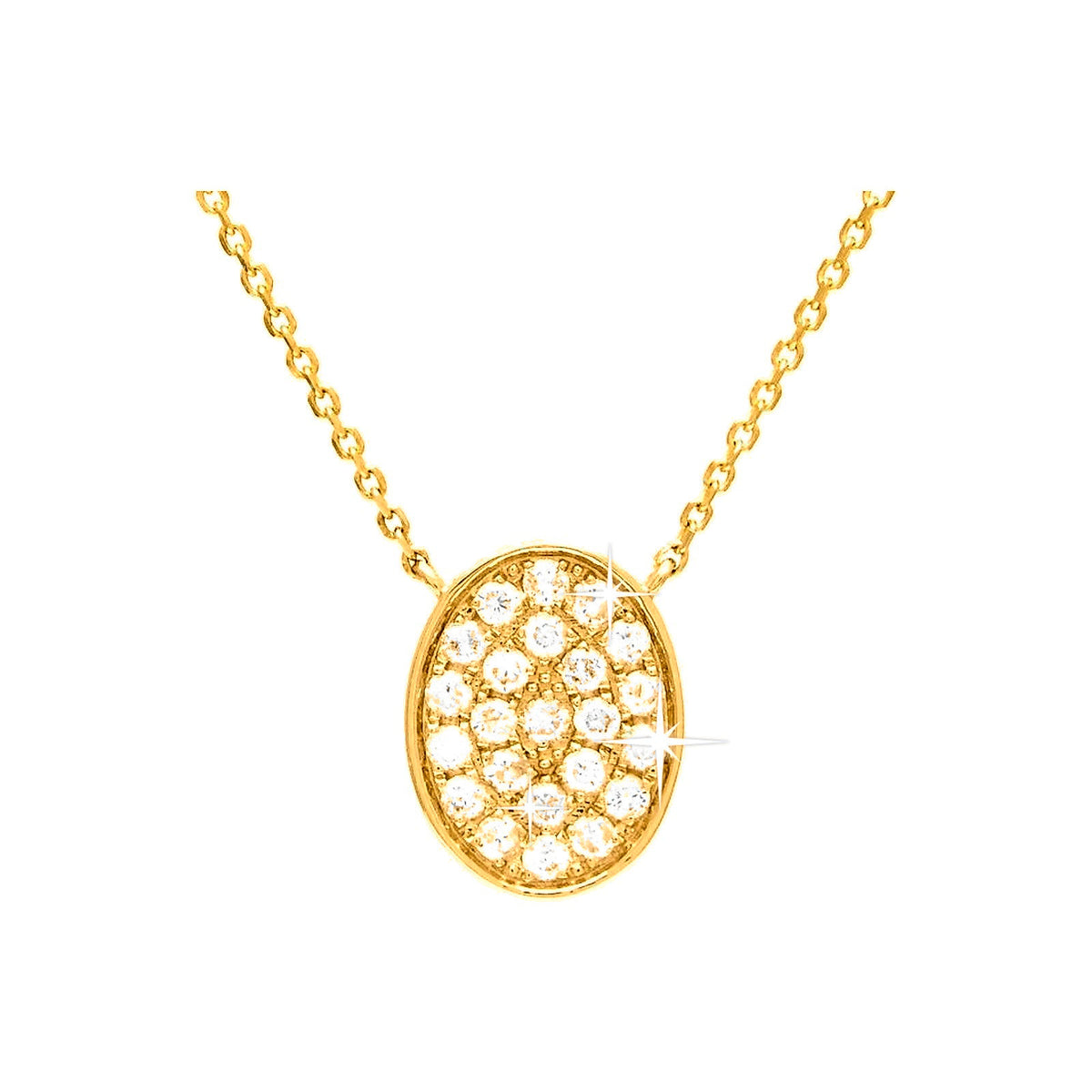 Collar Oro 14k Redondos Ovalados con Diamantes Naturales