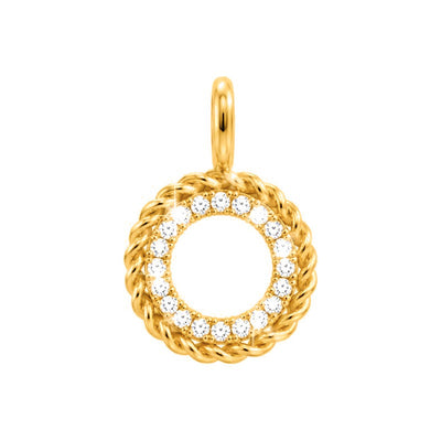 Dije Círculo Soga con Diamantes Naturales Oro 14k