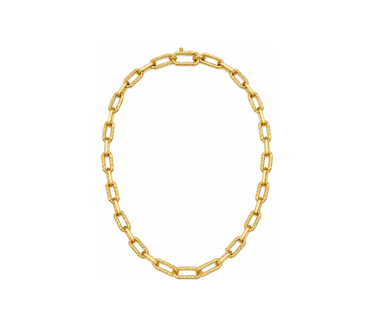 6mm Cadena Oro 10k Paperclip Alternada Torcida y Lisa 18 Pulgadas