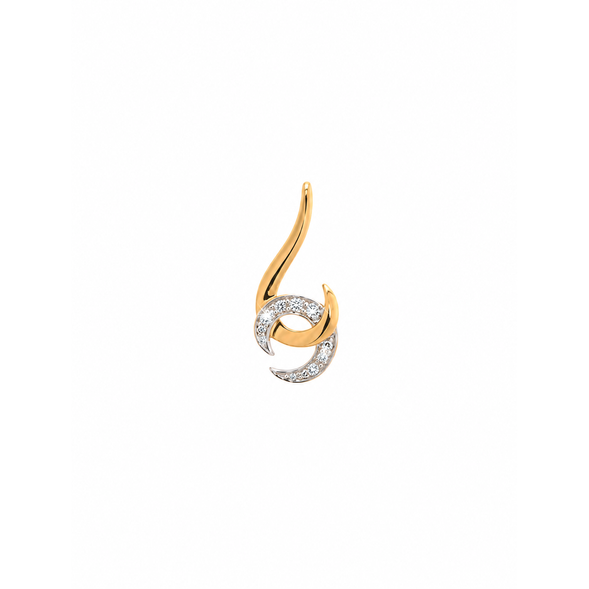 7x17mm Dije Remolino Oro 14k con Circonios