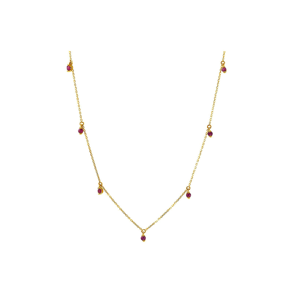 2.1mm Collar Oro 14k Redondos con Rubí
