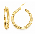 3mm x 30mm Aretes de Dama Oro 10k Argolla Torcida