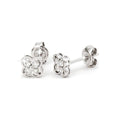 6mm Aretes de Dama Oro Blanco 14k con Diamantes Naturales