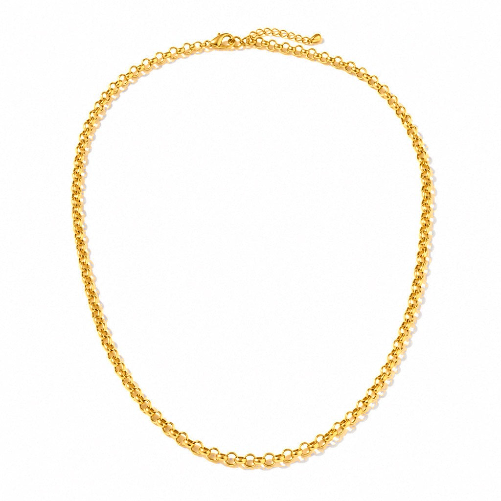 Cadena Oro 10k Eslabón Rolo Ajustable