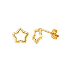 Aretes de Dama Oro 10k Estrella Hueca