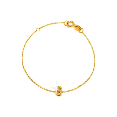 Brazalete de Dama Oro 14k Inicial con Diamantes Naturales