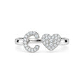 Anillo Inicial y Corazón Moissanite S925
