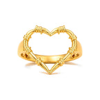 Anillo de Dama Oro 10k Corazon Abierto con Alambre
