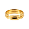 Anillo de Matrimonio de Hombre Oro 10k Banda Abombada Doble Filo