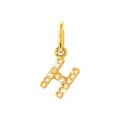 12mm Dije Oro 14k Inicial Pavé con Diamantes Naturales