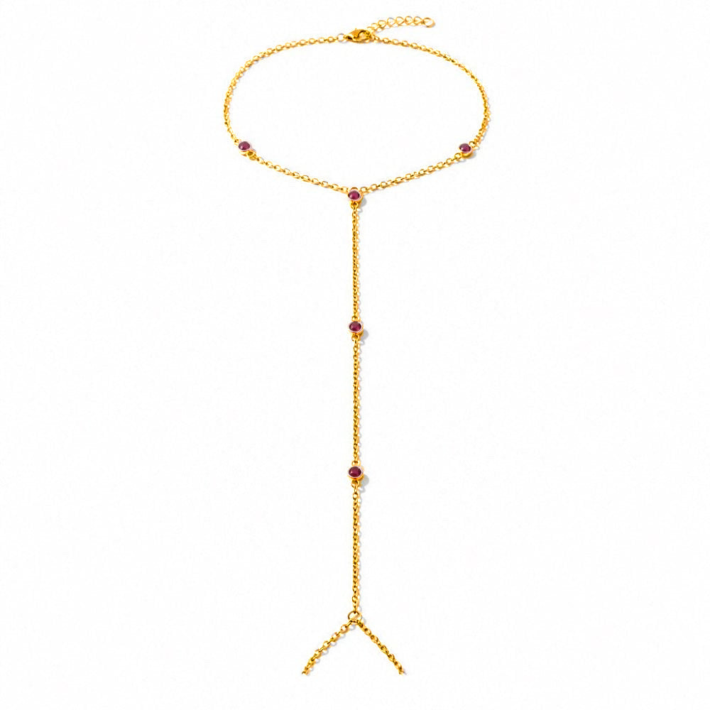 Clon de Mano Oro 14k con Rubíes