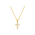 Dije Cruz Oro 14k con Diamantes Naturales