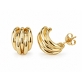 Aretes de Dama Oro 10k Acanalados tipo Croissant