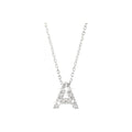 7mm Collar Oro Blanco 14k Inicial Pavé con Diamantes Naturales