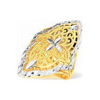 Anillo de Dama Oro 14k Marquesa Filigrana Dos Tonos