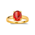 Anillo de Dama Oro 14k Solitario Ovalado Rojo