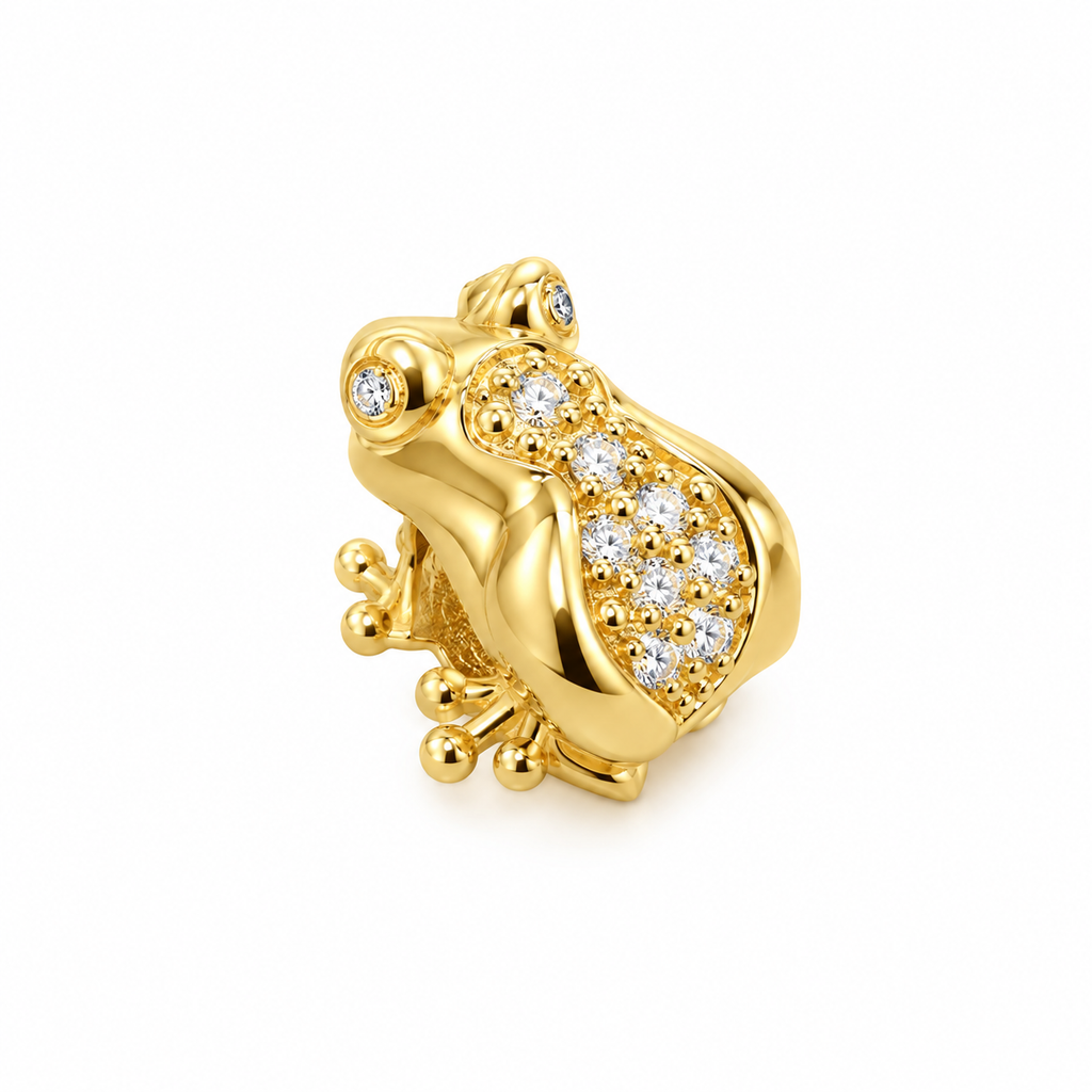 Charm Oro 10k Rana Compatible con Pulseras Europeas