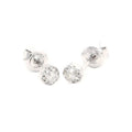 4mm Aretes de Dama Oro Blanco 14k Redondos con Diamantes Naturales