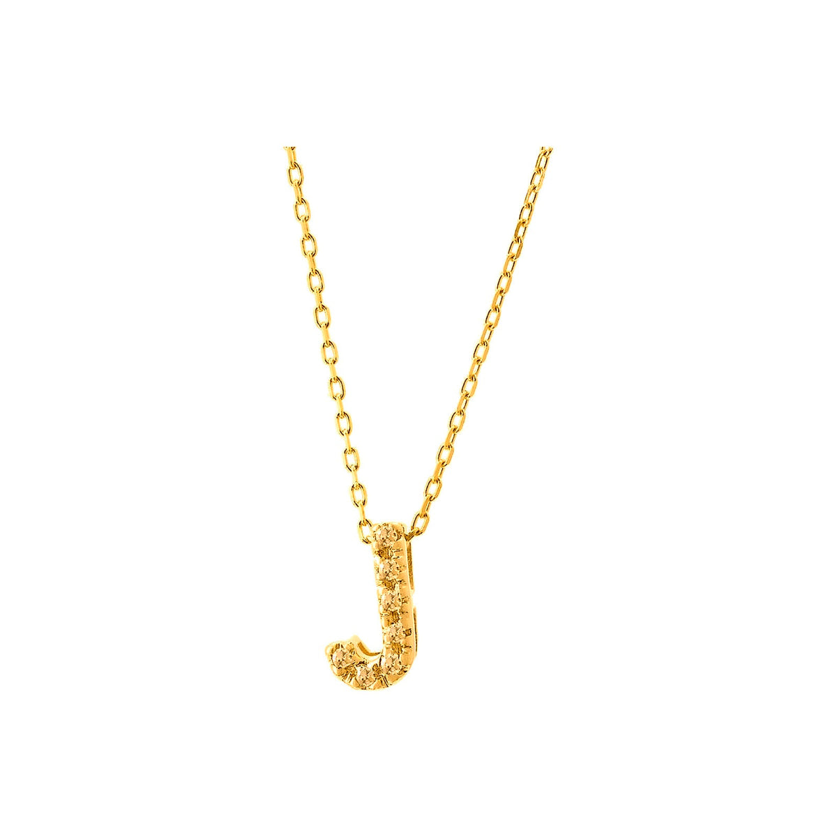 7mm Collar Oro 14k Inicial Pavé con Diamantes Naturales