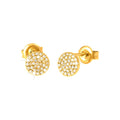 6mm Aretes de Dama Oro 14k Redondos Pavé con Diamantes Naturales