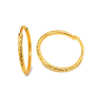 Aretes de Dama Oro 14k Aro Endless Diamantado
