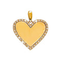 19x20mm Dije Oro 14k Corazón Pavé con Diamantes Naturales