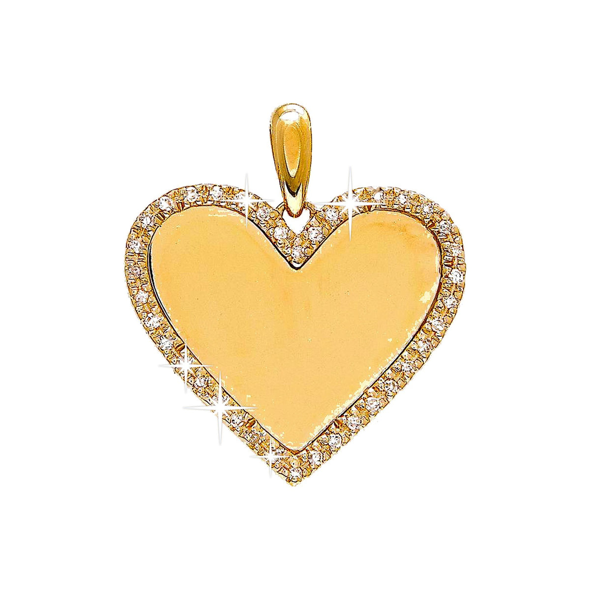 19x20mm Dije Oro 14k Corazón Pavé con Diamantes Naturales