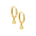 19mm Aretes de Dama Oro 14k Argolla Redondos con Diamantes Naturales