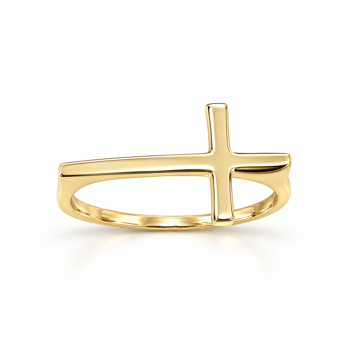 Anillo de Dama Oro 14k Cruz Lateral