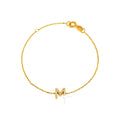 Brazalete de Dama Oro 14k Inicial con Diamantes Naturales