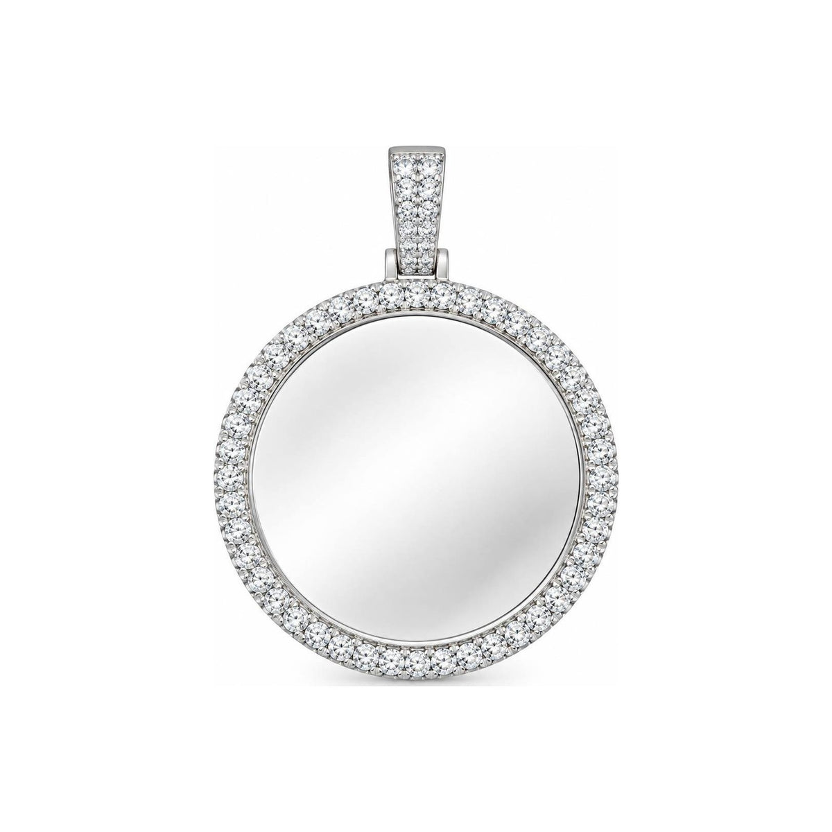Dije Medallón Espejo Moissanite S925