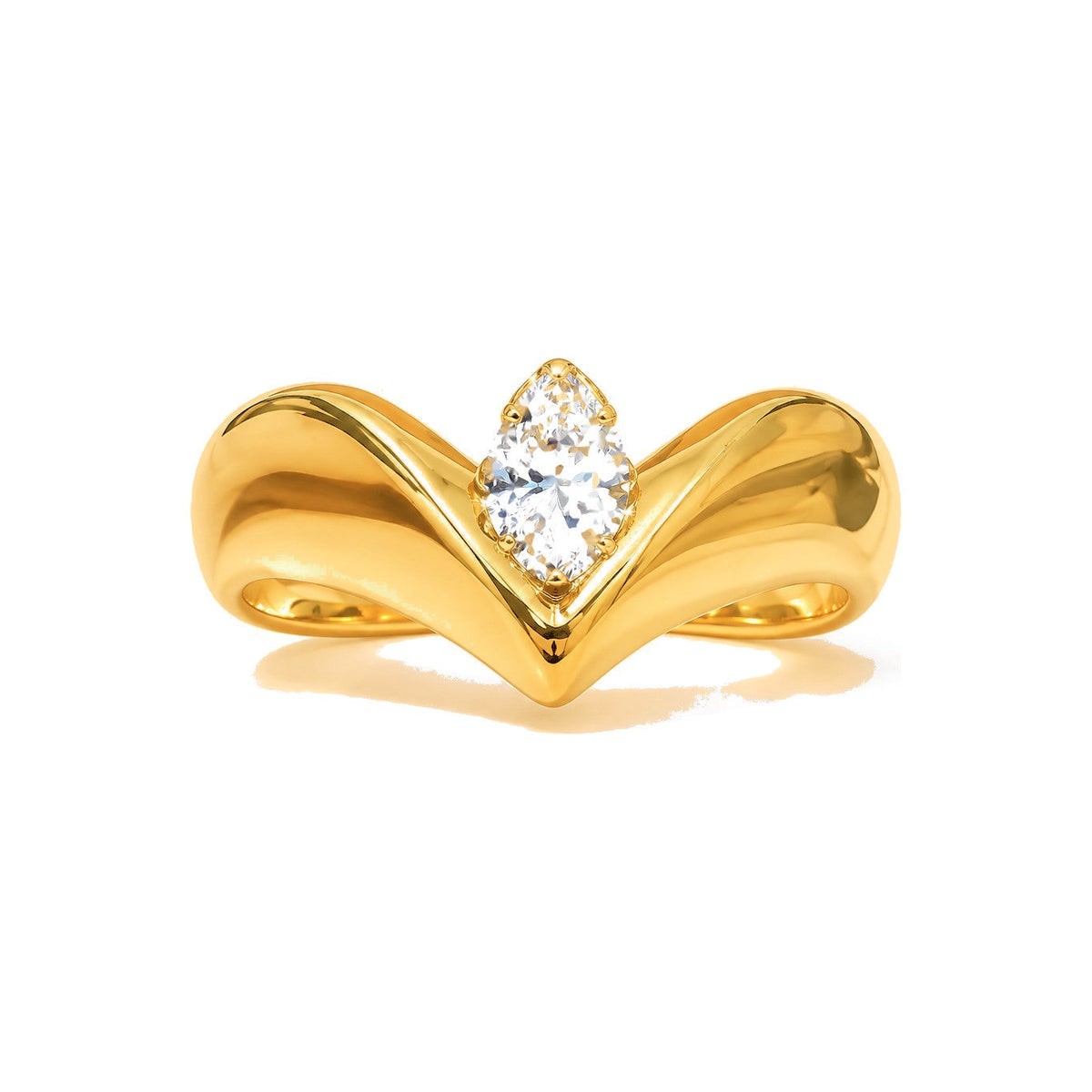 Anillo de Matrimonio Dama Oro 14k Corona Marquesa