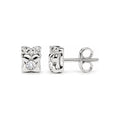 Aretes de Dama Oro Blanco 14k Solitario con Diamante Natural