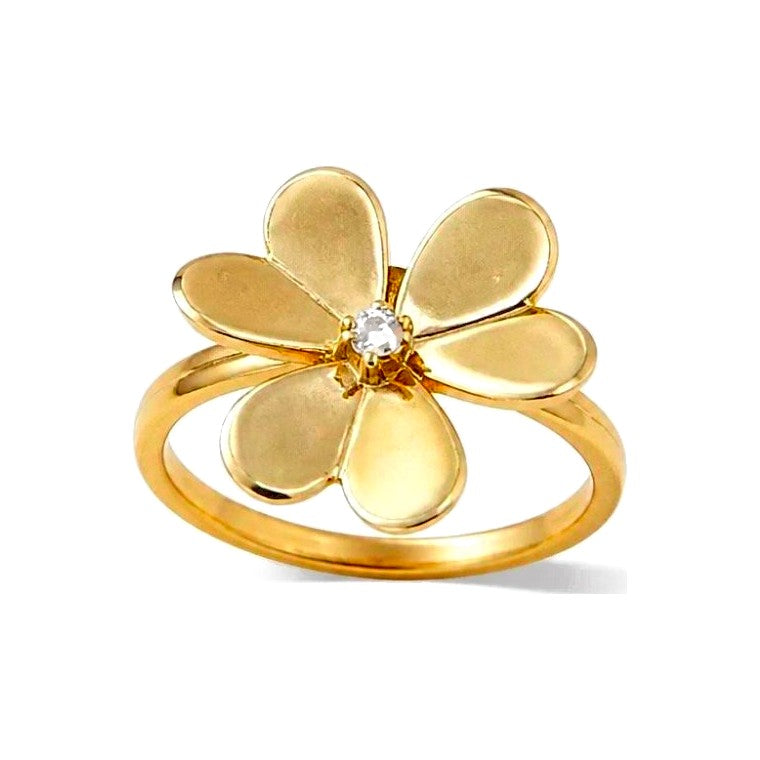 Anillo de Dama Oro 10k Flor con Circonia - Crea7 Jewelry