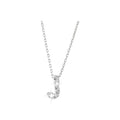 7mm Collar Oro Blanco 14k Inicial Pavé con Diamantes Naturales
