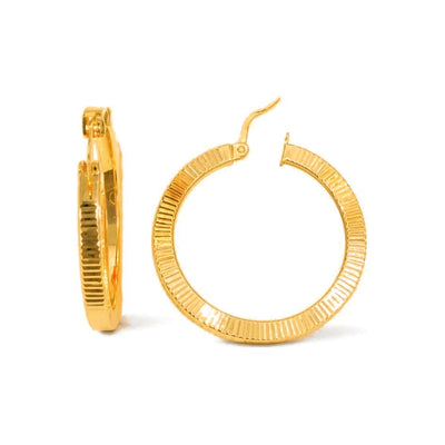 Aretes de Dama Oro 10k Aro Líneas Radiales