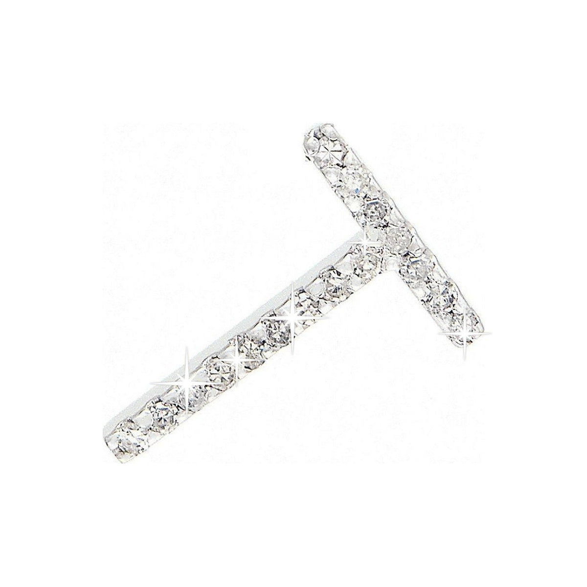 Dije Oro Blanco 14k Inicial con Diamantes Naturales