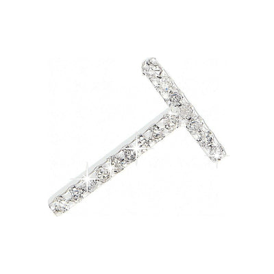Dije Oro Blanco 14k Inicial con Diamantes Naturales