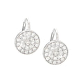 9mm Aretes de Dama Oro Blanco 14k Redondos Pavé con Diamantes Naturales