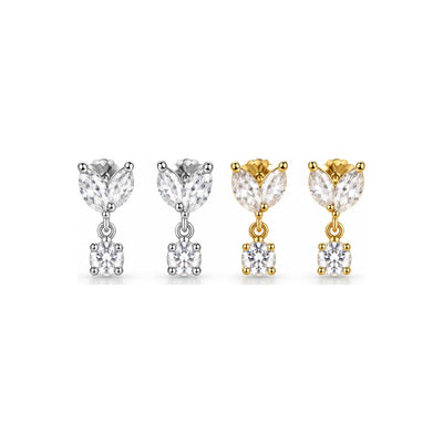 Aretes Tres Piezas Colgante Moissanite S925