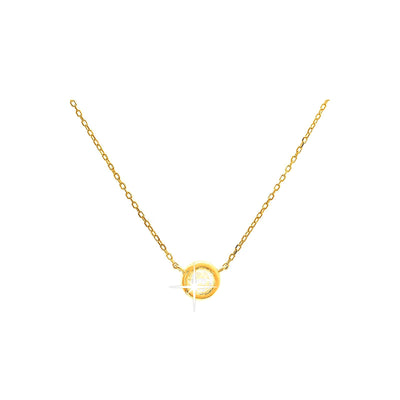 Collar Oro 14k Redondos con Diamantes Naturales