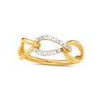 Anillo de Dama Oro 14k Eslabones Entrelazados Pave con Diamantes Naturales