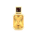 Dije Oro 14k Citrino Rectangular con Granate Cuadrado